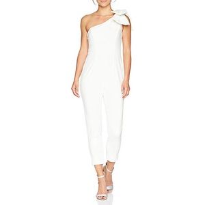 Adrianna Papell | ivory one-shouldered jumpsuit
